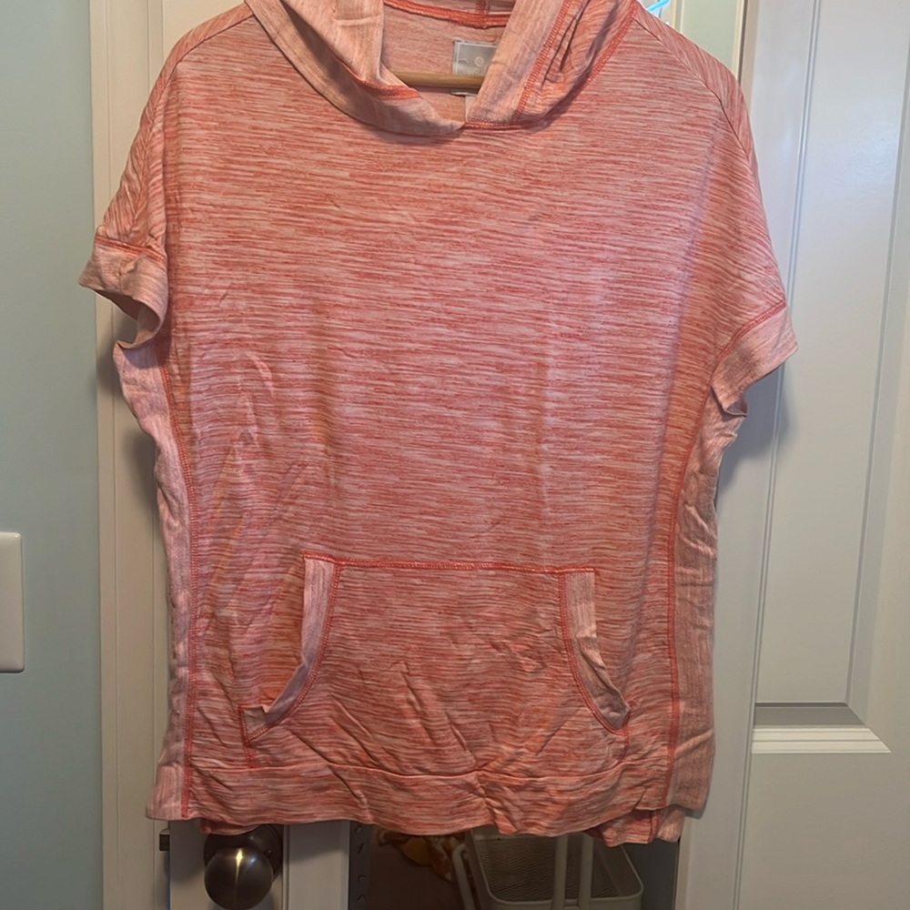 Salmon, orange hoodie